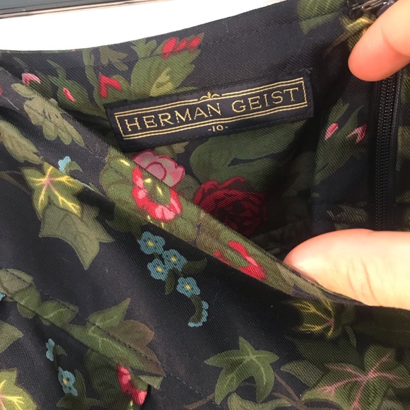 Vintage Floral Herman Geist Rayon Skirt - Picture 4 of 7
